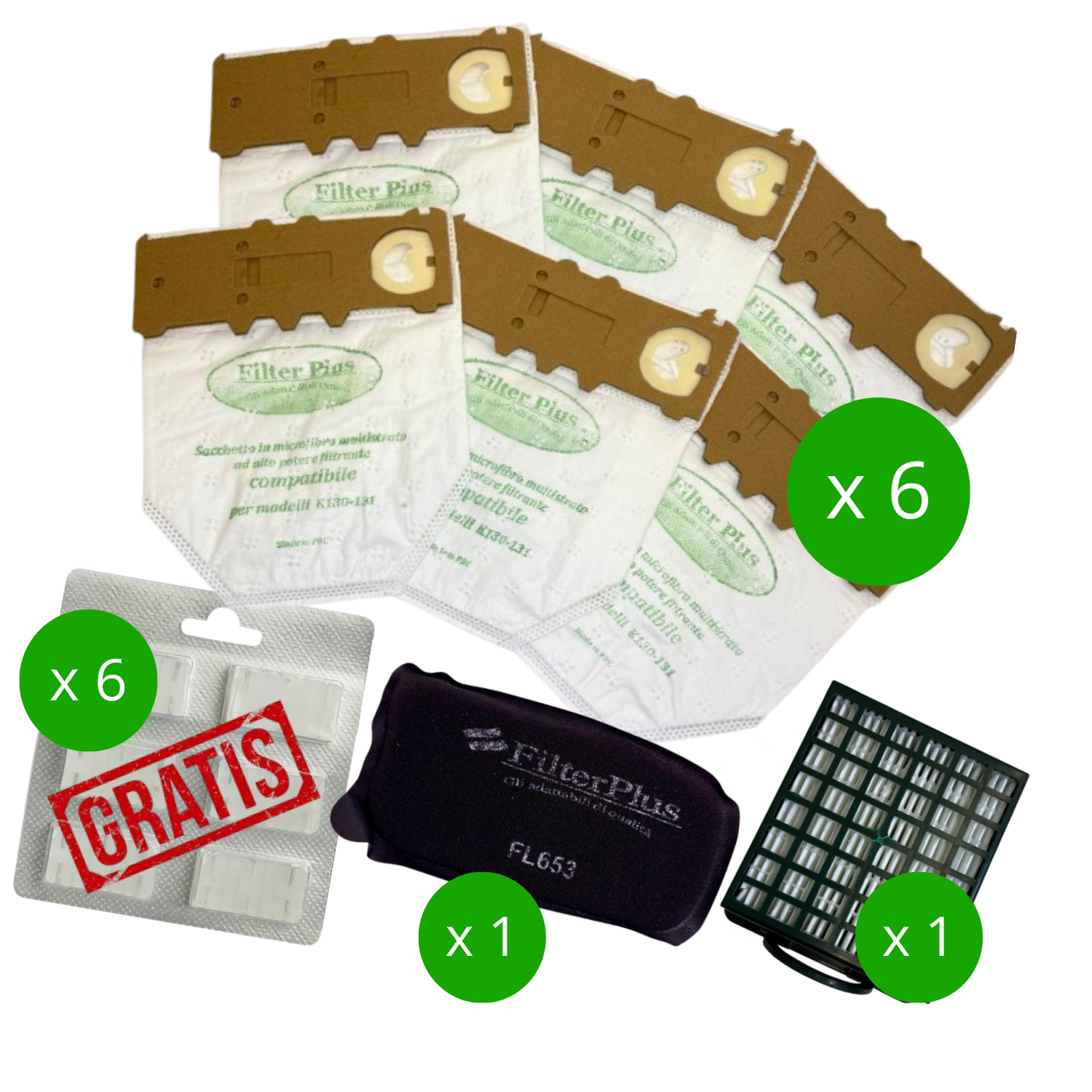 Sacchetti folletto modello VK 130 VK 131 KIT FARFALLA MICROFIBRA